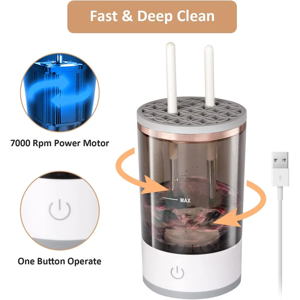 Automatic Sonic Makeup Brush Cleaner Machine – Deep Cleaning in 10 Seconds | USB Electric Brush Washer