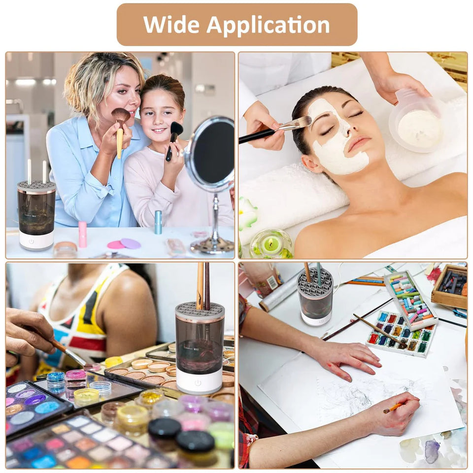 Automatic Sonic Makeup Brush Cleaner Machine – Deep Cleaning in 10 Seconds | USB Electric Brush Washer
