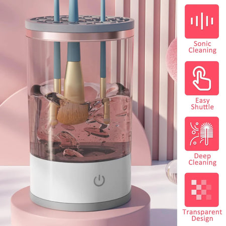 Automatic Sonic Makeup Brush Cleaner Machine – Deep Cleaning in 10 Seconds | USB Electric Brush Washer