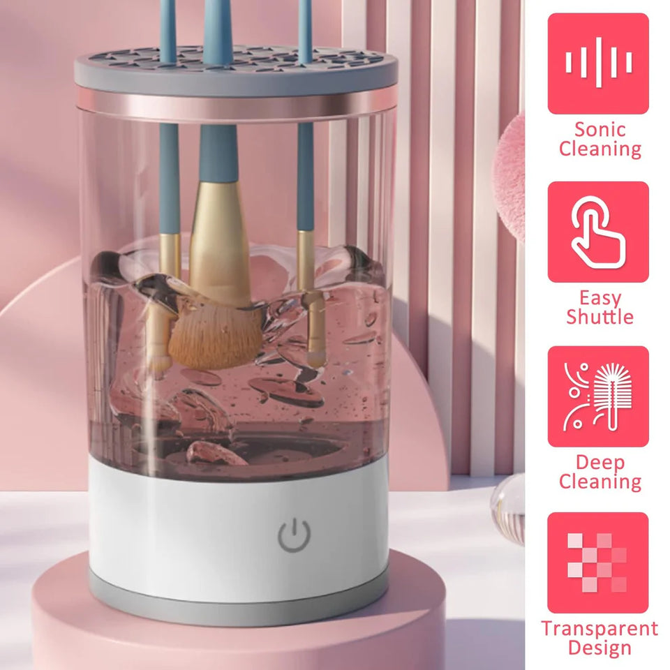 Automatic Sonic Makeup Brush Cleaner Machine – Deep Cleaning in 10 Seconds | USB Electric Brush Washer