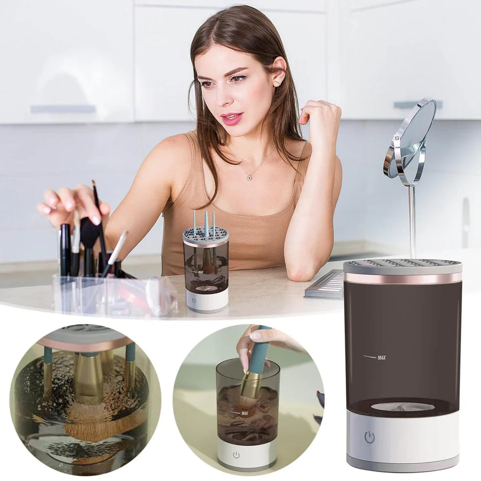 Automatic Sonic Makeup Brush Cleaner Machine – Deep Cleaning in 10 Seconds | USB Electric Brush Washer