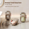 Newngo travel soap case double design with drain feature, displayed on bathroom counter