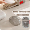 Newngo travel soap case with soap, plastic cover, and travel essentials on countertop
