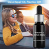 Windshield repair resin bottle with smiling woman in car, glass repair kit practical gift