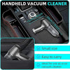 Handheld vacuum cleaner for cars, compact size, easy to carry, shown in vehicle interior.