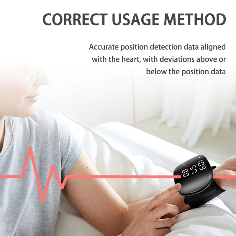 Person using a digital pulse oximeter finger sensor in a home setting, heart rate displayed