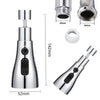 Chrome adjustable kitchen faucet sprayer head with size dimensions, dual spray buttons, 22mm and 24mm fittings.