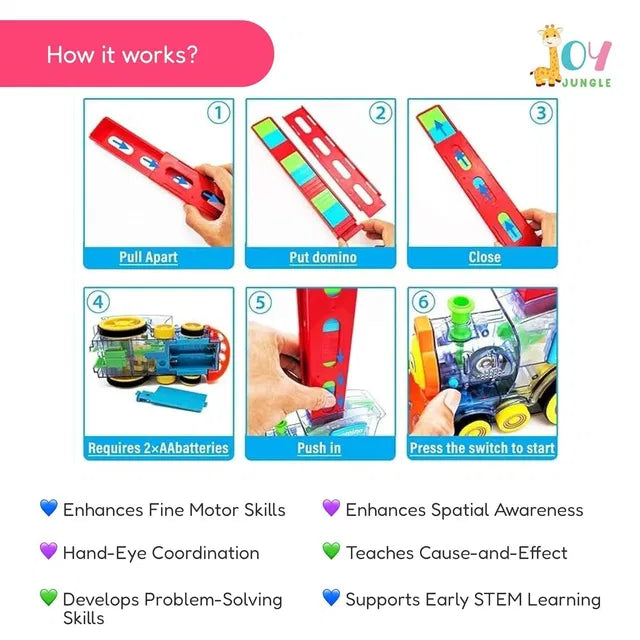 🚂 Automatic Domino Train Set – Fun Learning Toy for Kids